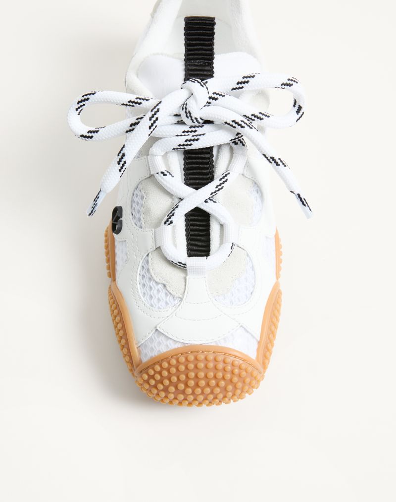 Baskets Amphibia en cuir de veau caoutchouté et cuir fendu