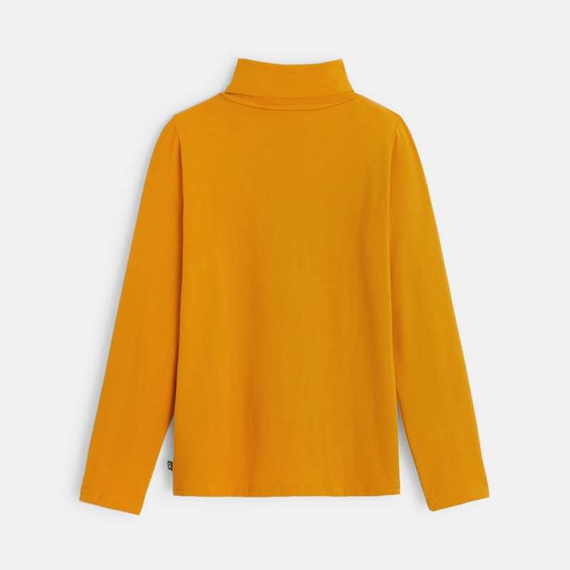 T-shirt col roulé manches longues jaune garçon