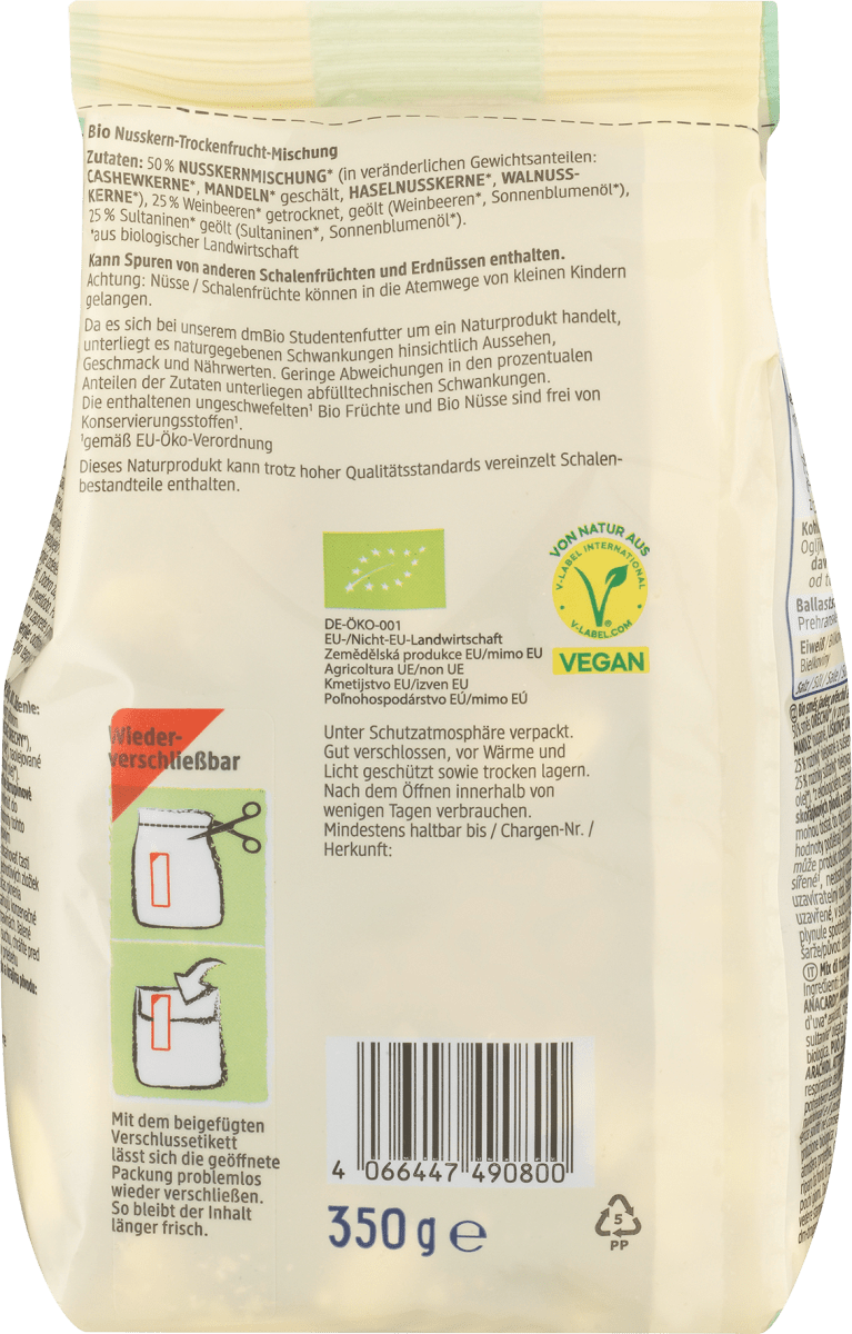 Nuss- & Trockenfrüchtemischung, Studentenfutter, 350 g
