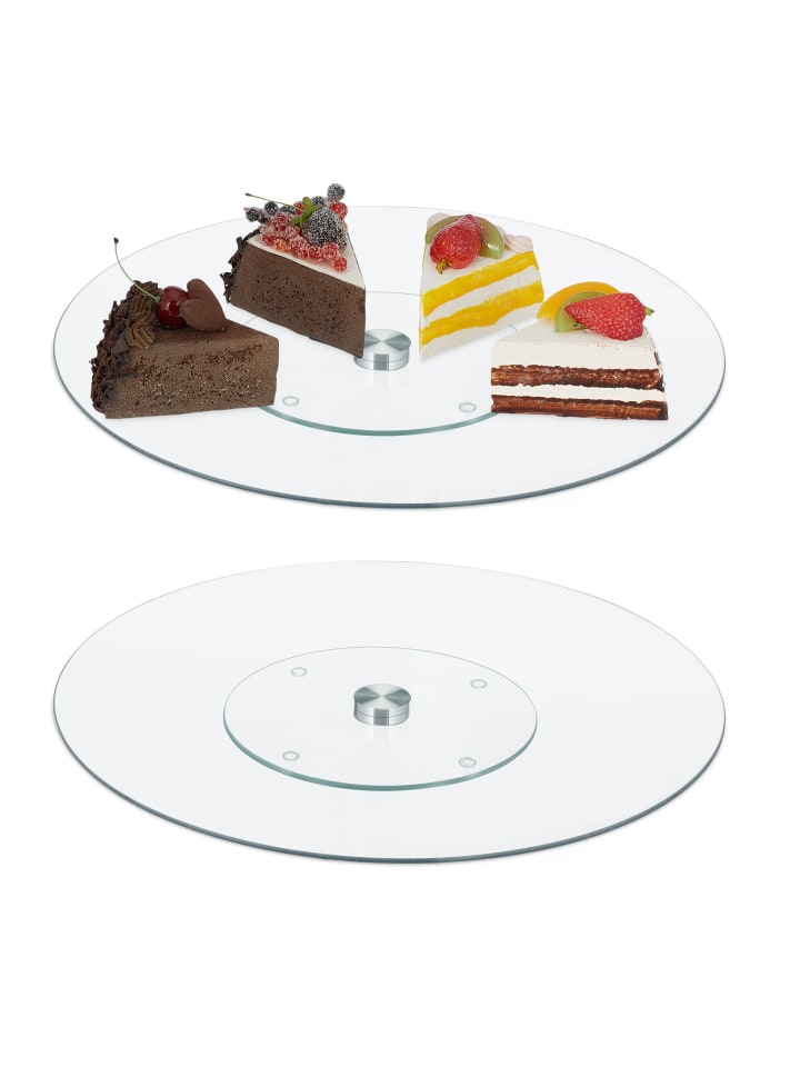 relaxdays 2 x Tortenplatte in Transparent - ∅ 30 cm günstig kaufen onesize