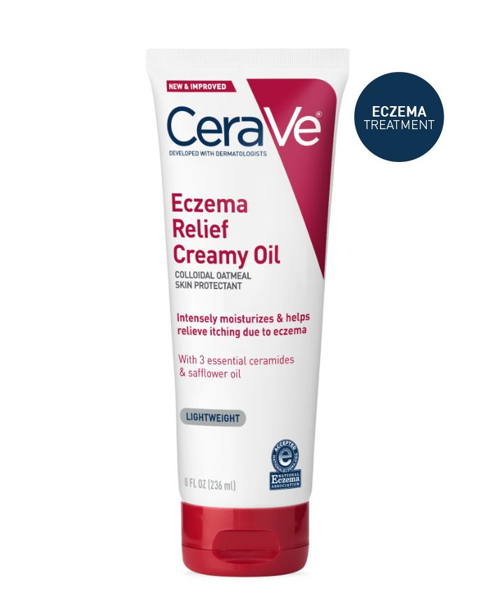 Huile crémeuse protectrice pour la peau à base d'avoine colloïdale, soulageant l'eczéma