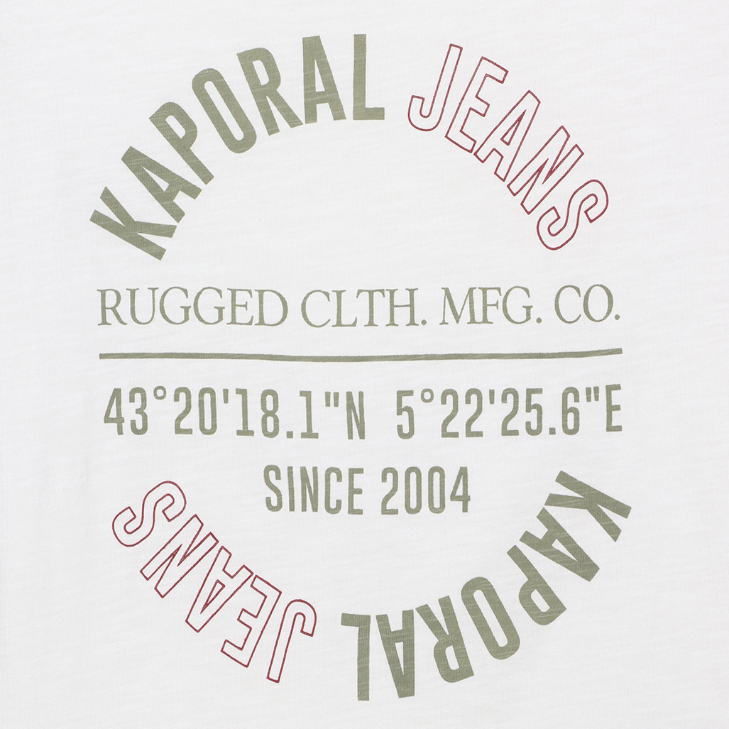 REBEL  T-shirt blanc chiné garçon en 100% coton