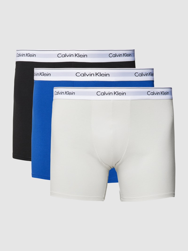PLUS SIZE Trunks mit Label-Bund im 3er-Pack in royalblau