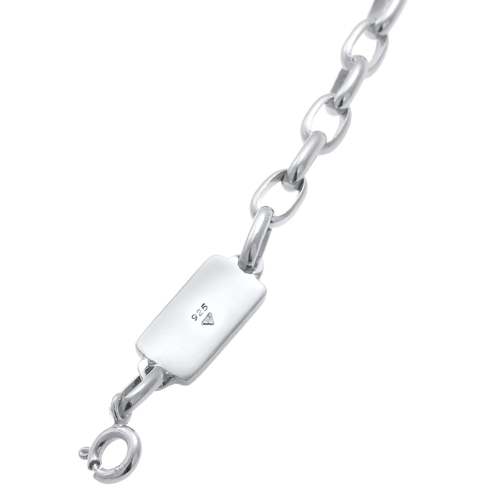 KUZZOI KUZZOI Bracelet Chaîne maille forçat ovale solide de base en 925/1000 argent mass Bracelet