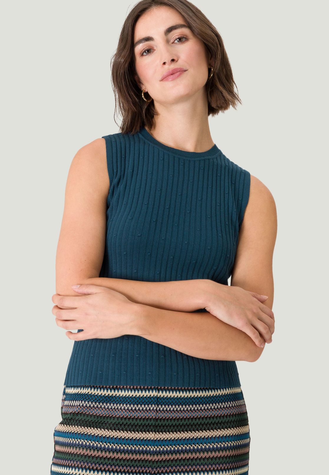 Stricktop mit Rundauschnitt