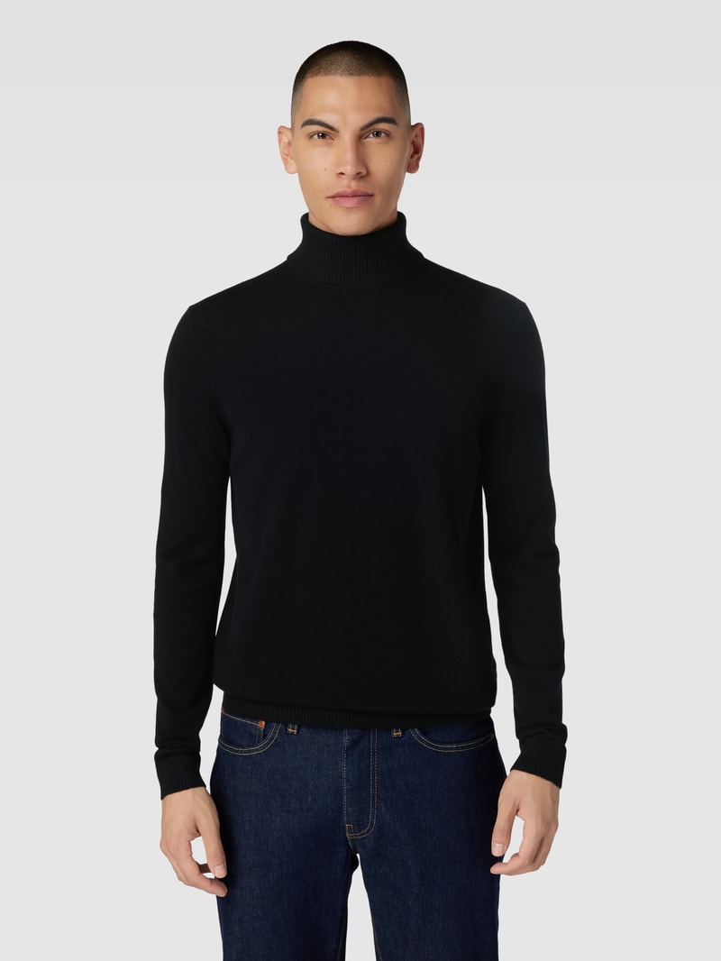 Strickpullover mit Rollkragen aus Kaschmir in schwarz