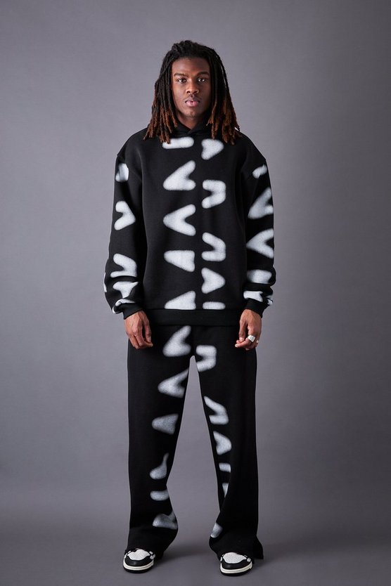 Oversize Man-Dash Trainingsanzug mit geteiltem Saum