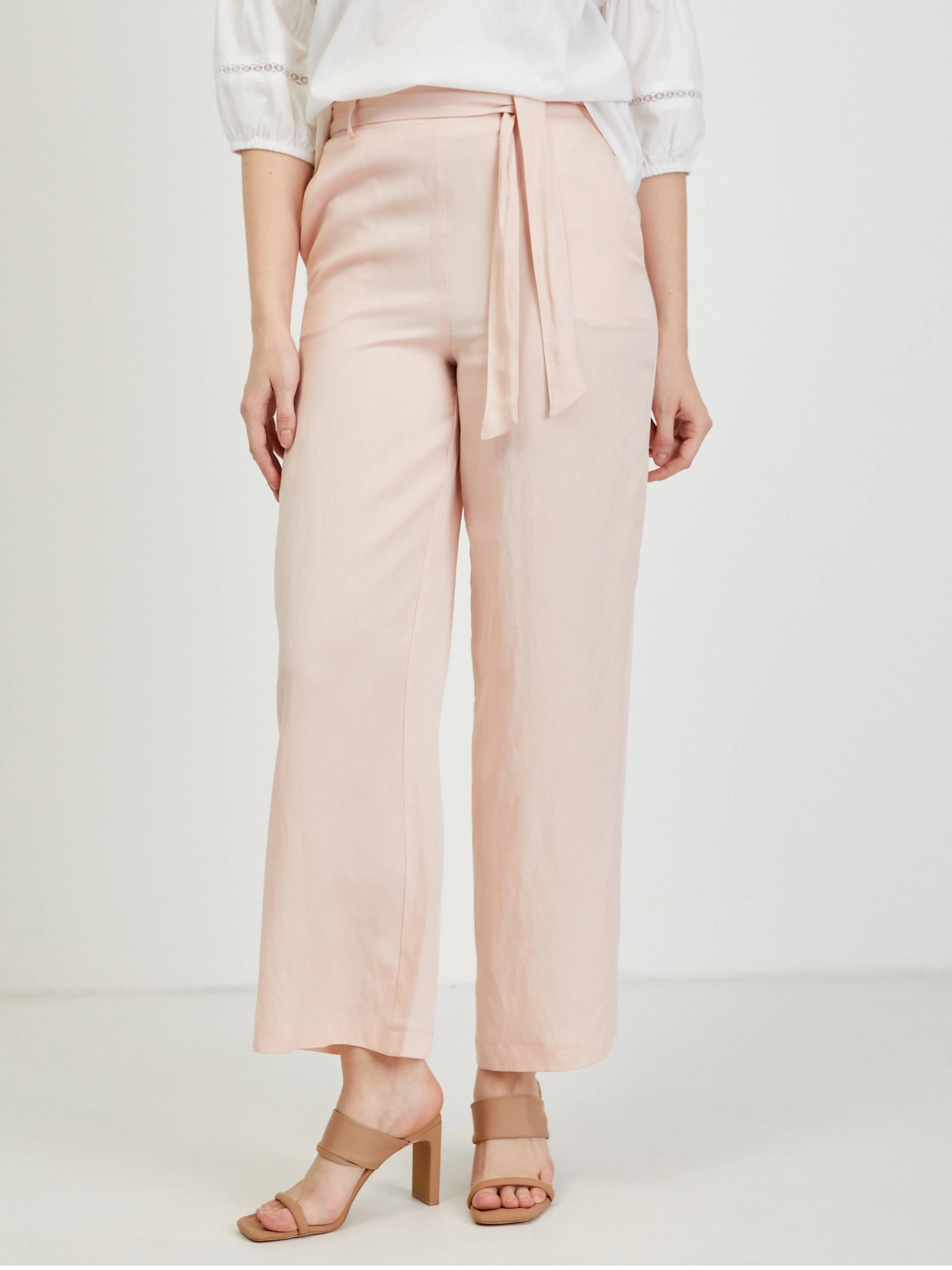 Hellrosa Damenhose mit Leinen ORSAY