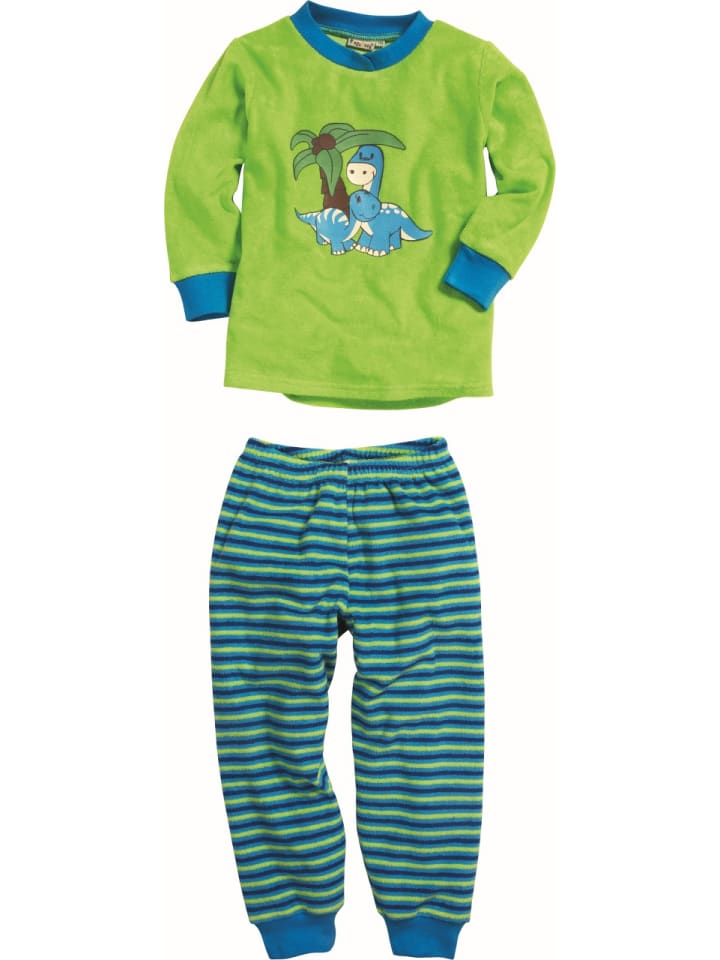 Playshoes Schlafanzug Frottee Dino in Grün günstig kaufen
