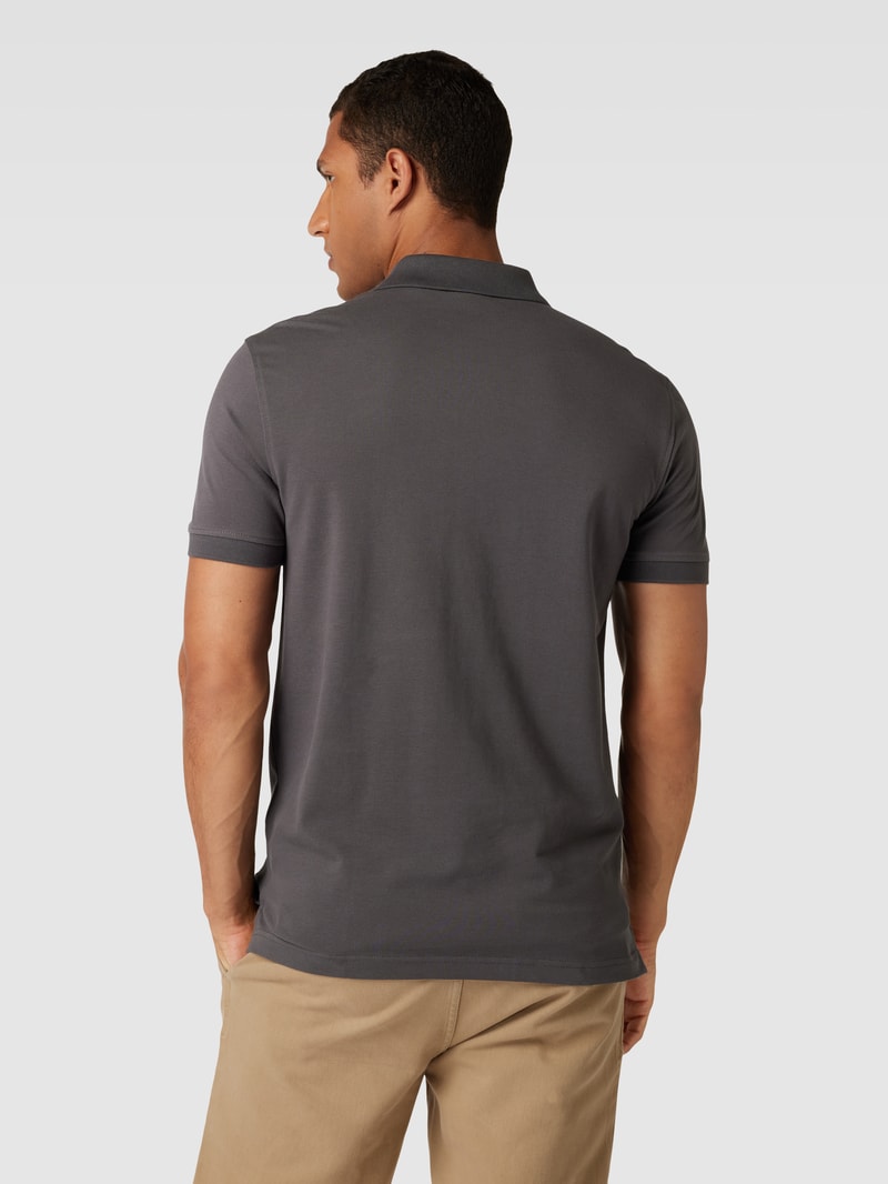 Poloshirt mit Logo-Stitching in anthrazit