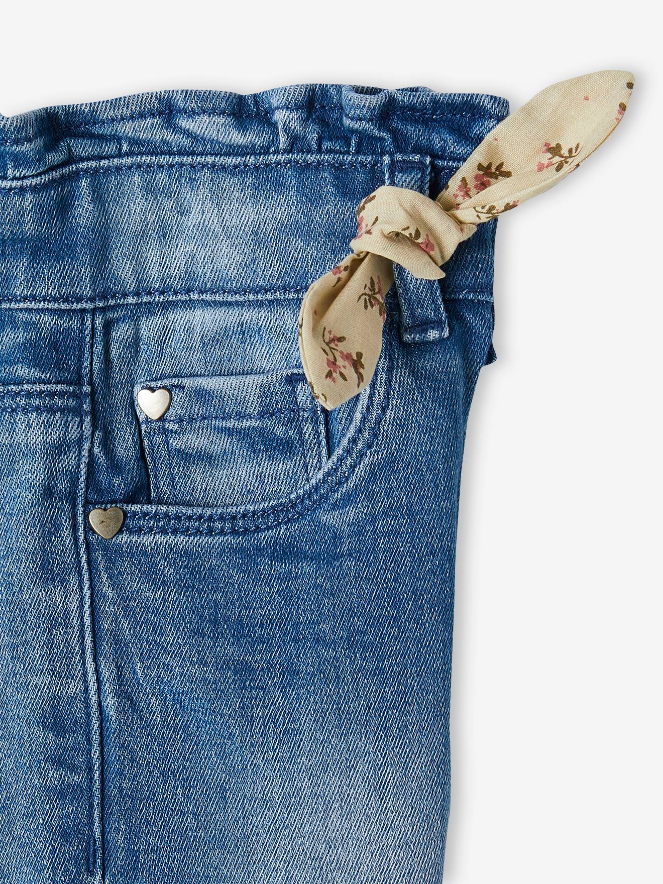 Vertbaudet Mädchen 3/4-Jeans mit Schleife - double stone