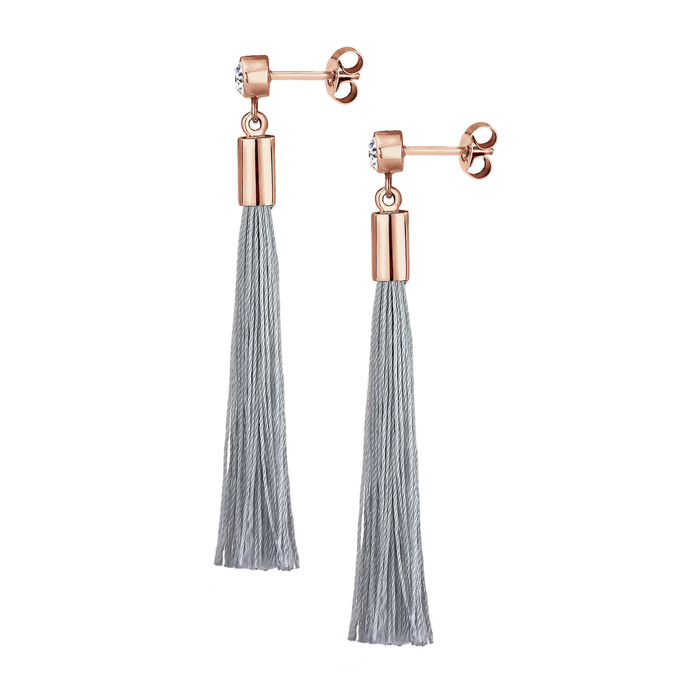 Elli Elli Boucles d'Oreilles Solitaire Gland Femme  Plaqué Or Rosé Argent (925/1000) C Boucles d'oreilles