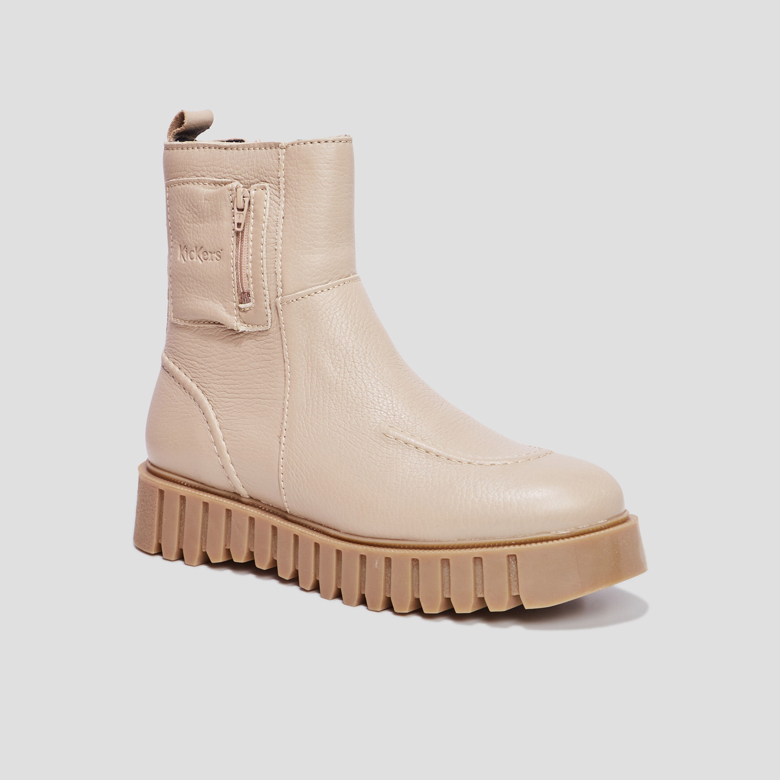 Bottines en cuir Kickers Kickfancy sable femme | La Halle