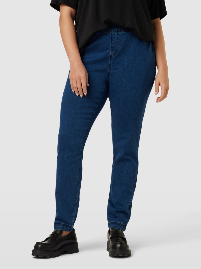 PLUS SIZE Jeggings mit elastischem Bund Modell 'Mally' in jeans