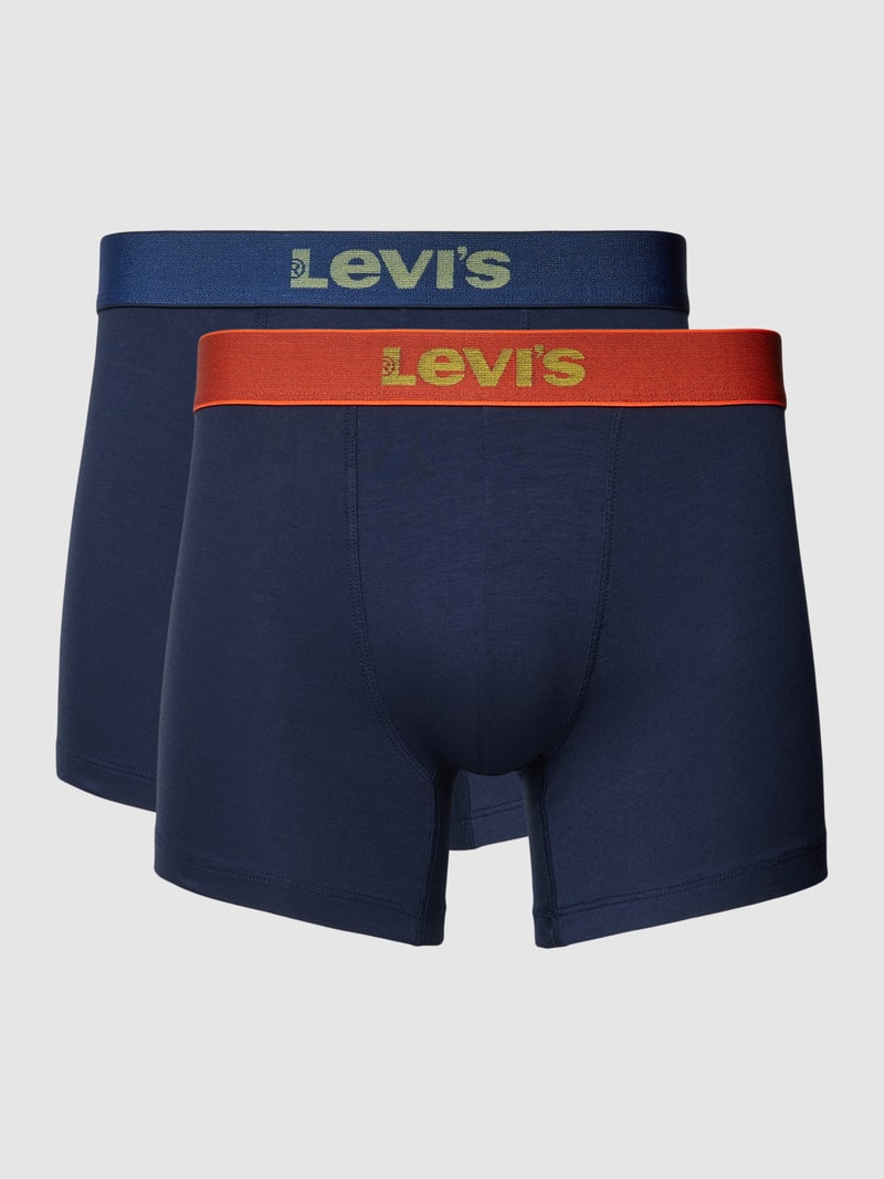 Boxershorts mit Label-Bund Modell 'DYSTOPIAN' im 2er-Pack in dunkelblau