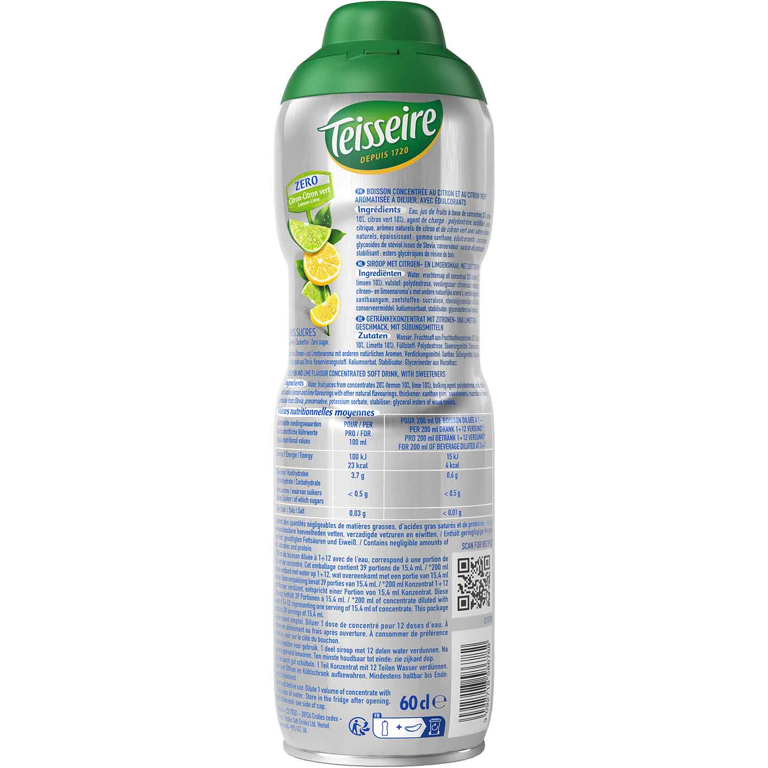 Teisseire Zero Zitrone-Limette 600ml