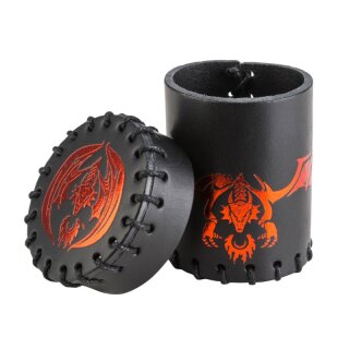 Flying Dragon Leather Dice Cup Black & Red