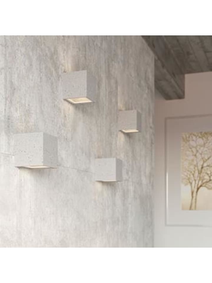 Nice Lamps Wandleuchte LEO aus Beton Grau (L)12cm (B)12cm (H)10cm günstig kaufen onesize