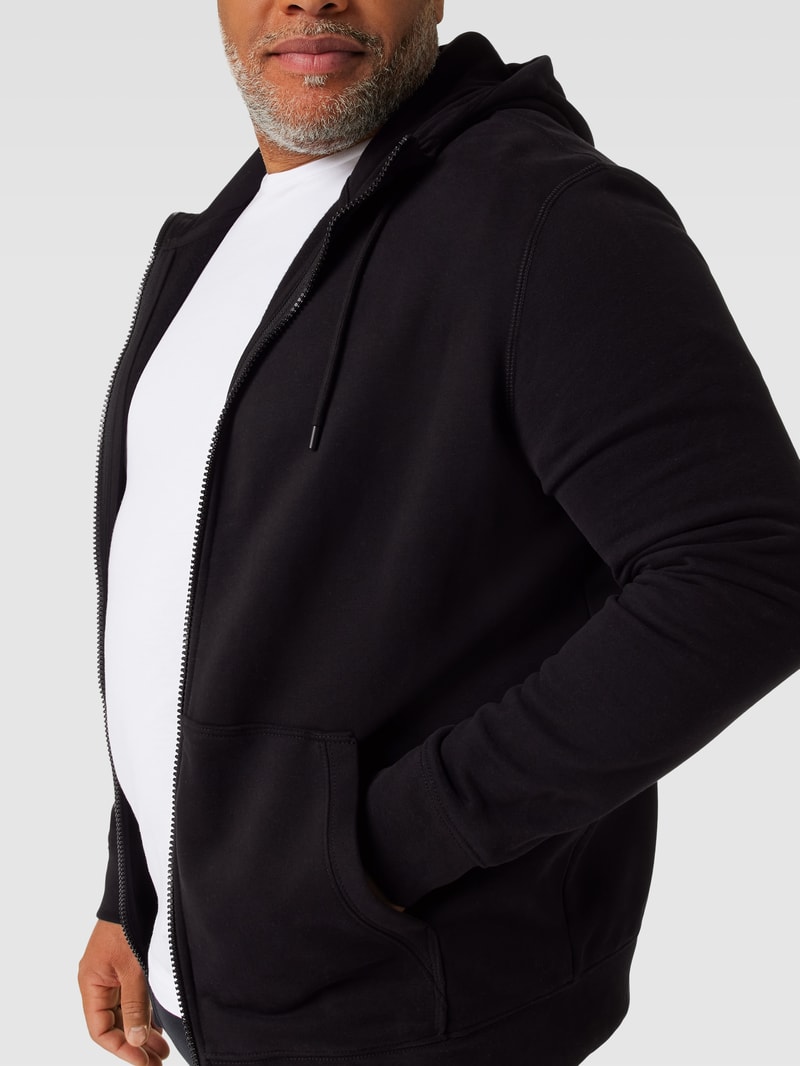 PLUS SIZE Sweatjacke mit Reißverschluss in schwarz