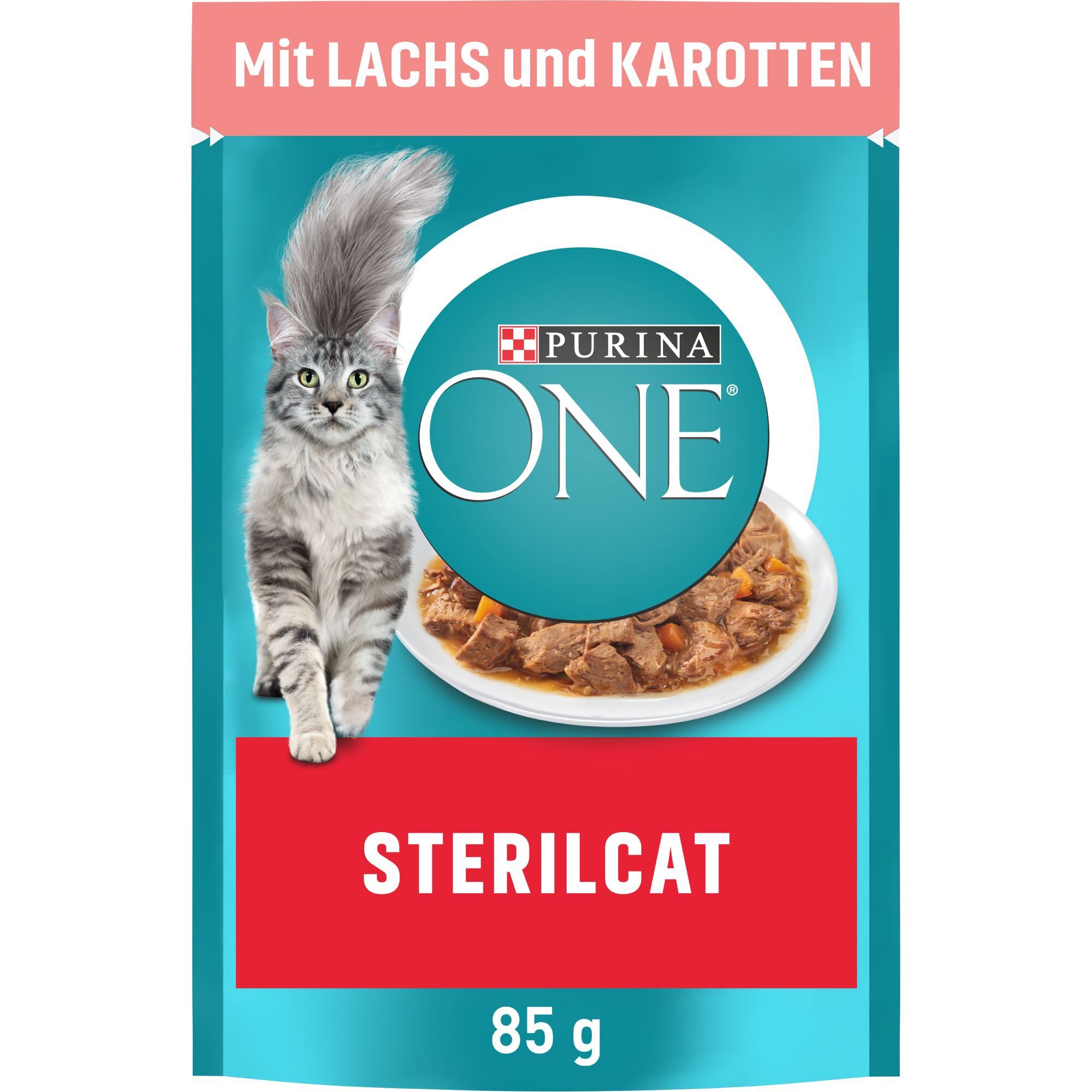 Purina ONE Nassfutter Purina ONE Sterilcat 26x85g mit Lachs und Karotten
