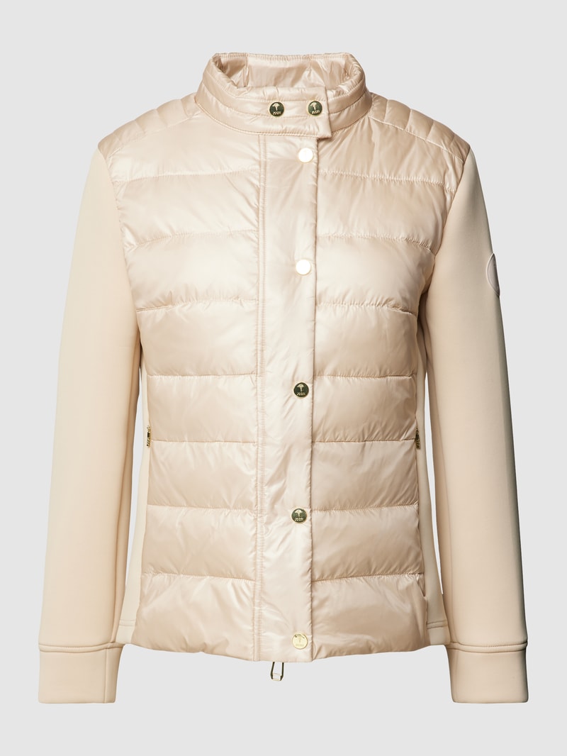 Jacke mit Stehkragen und Steppnähten in beige