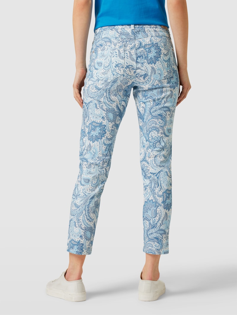 Hose mit Allover-Muster Modell 'ORNELLA' in blau