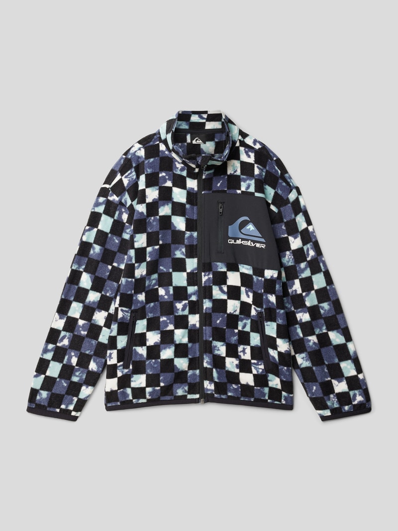 Fleecejacke mit Allover-Muster-Print Modell 'RADICAL TIMES POLAR' in rauchblau