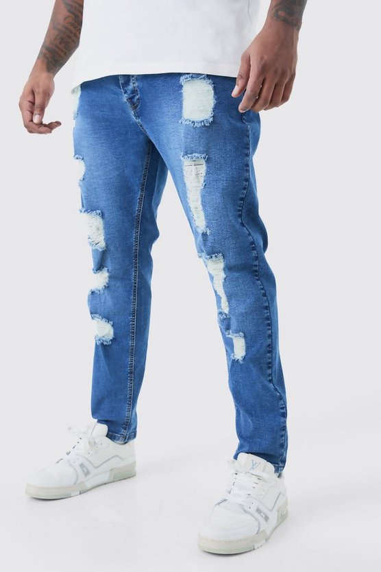 Plus Skinny Stretch Jeans mit Rissen