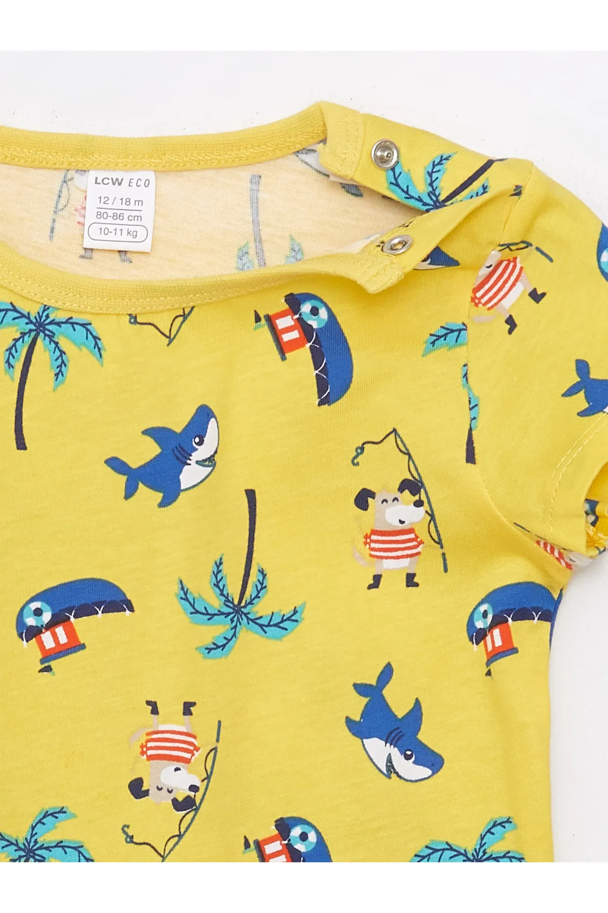LC Waikiki  Kurzarm-Pyjama-Set für Jungen mit Rundhalsausschnitt und Shorts