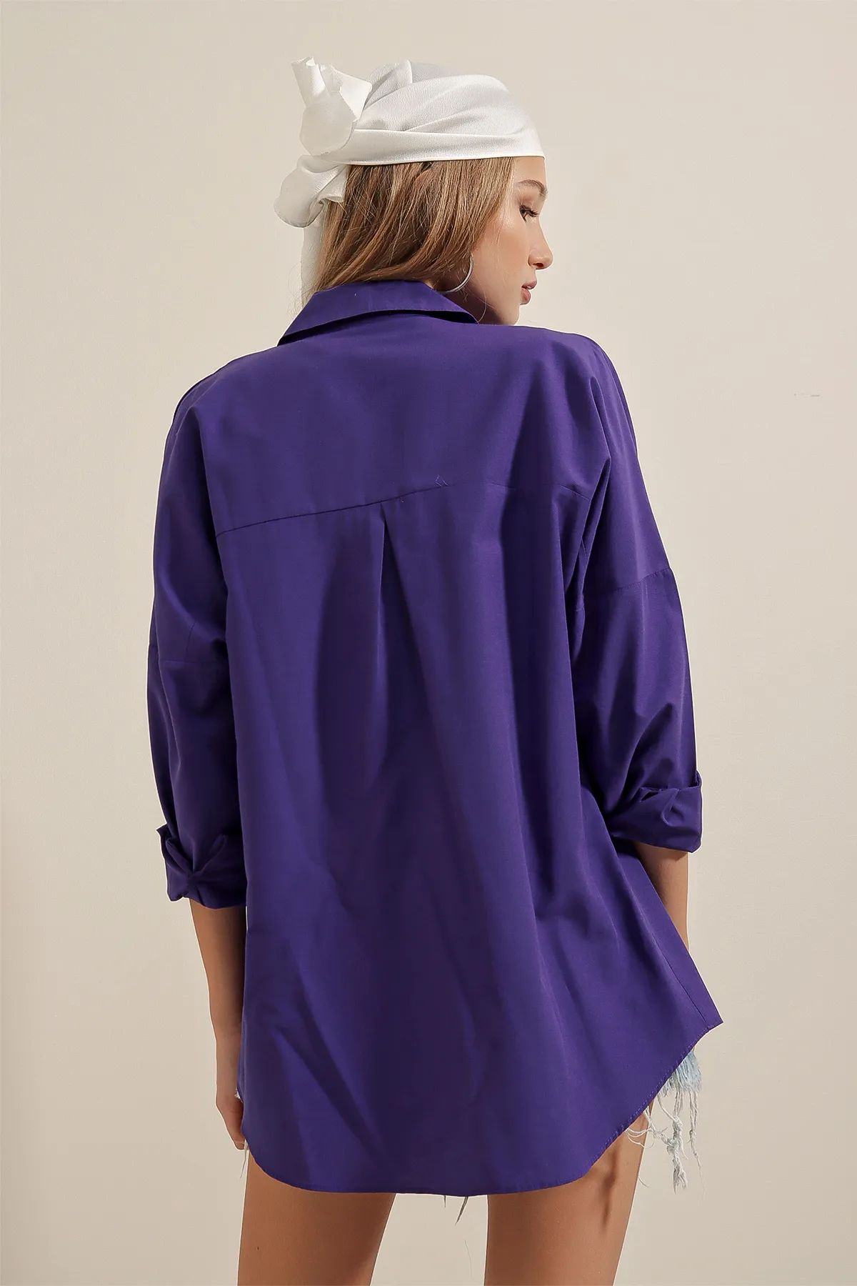 Bigdart  3900 Oversize-Lang-Basic-Hemd – Lila