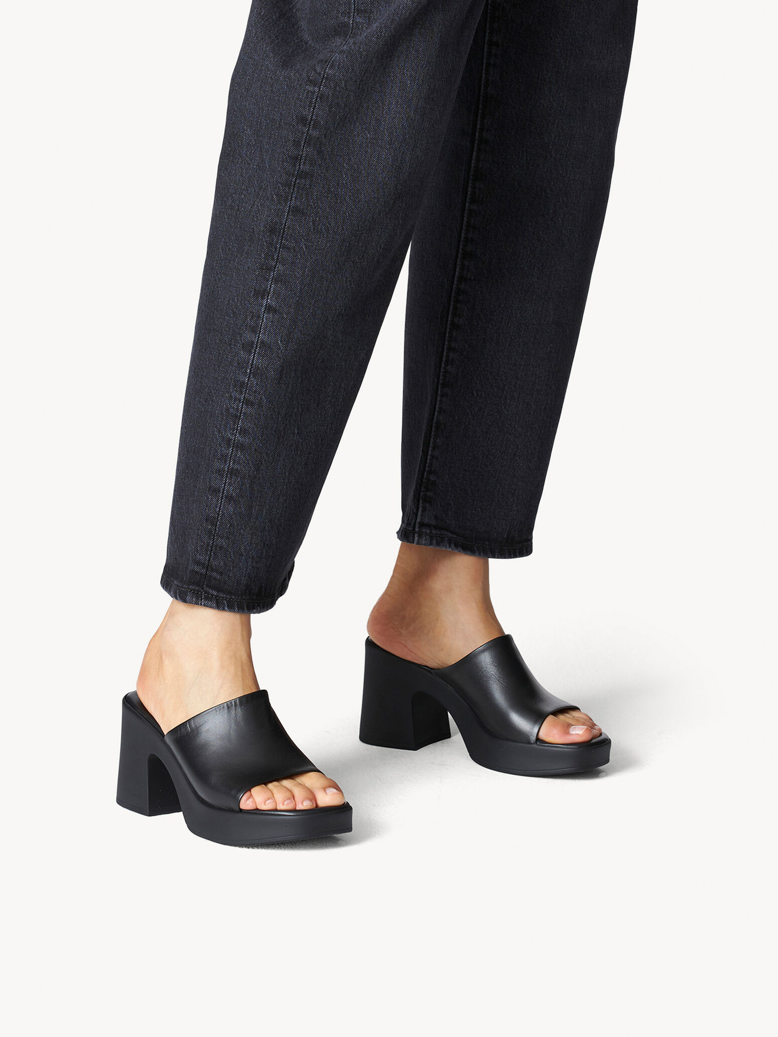 Mule en cuir - noir
