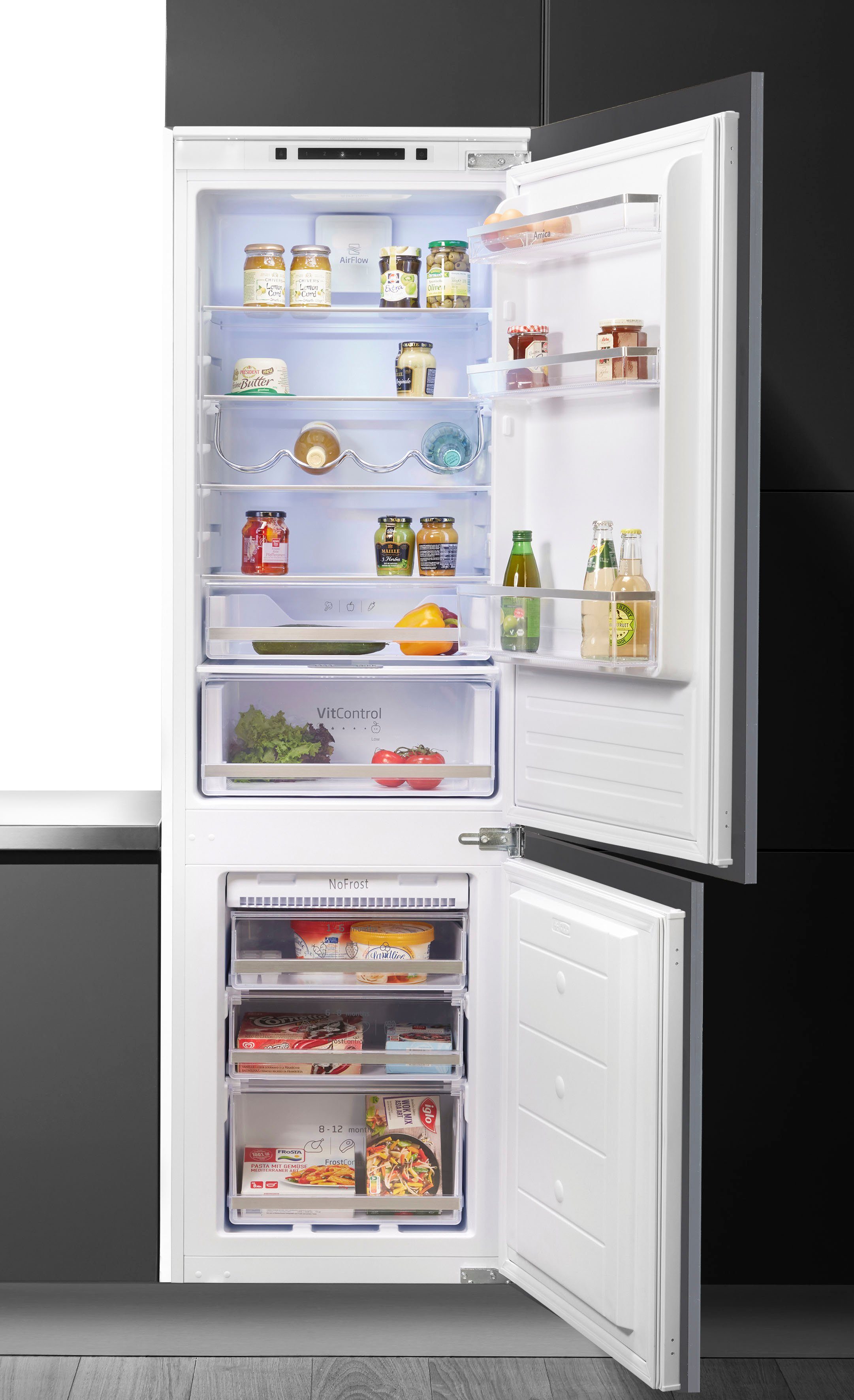 Amica Einbaukühlgefrierkombination BK3185.4NFVCAA / EKGCS 387 930, 176,9 cm hoch, 56 cm breit