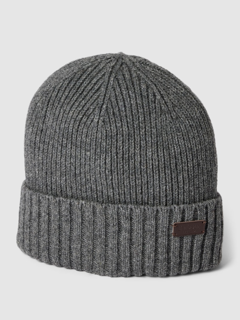 Mütze mit Label-Detail Modell 'Carlton' in graphit
