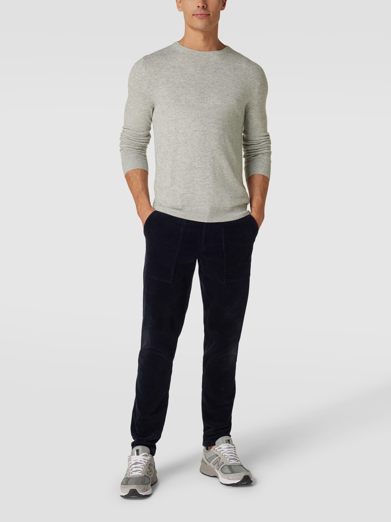 Pullover in Ripp-Optik Modell 'FILO' in hellgrau