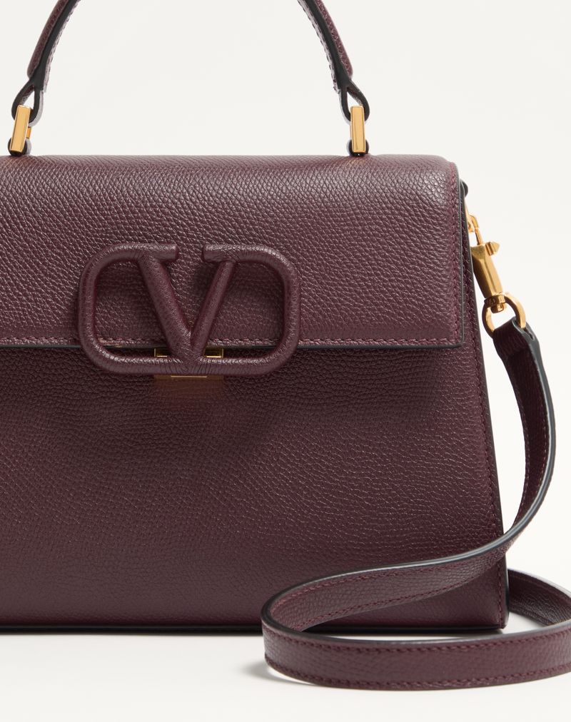 Bolsa pequena Vsling em couro de bezerro granulado