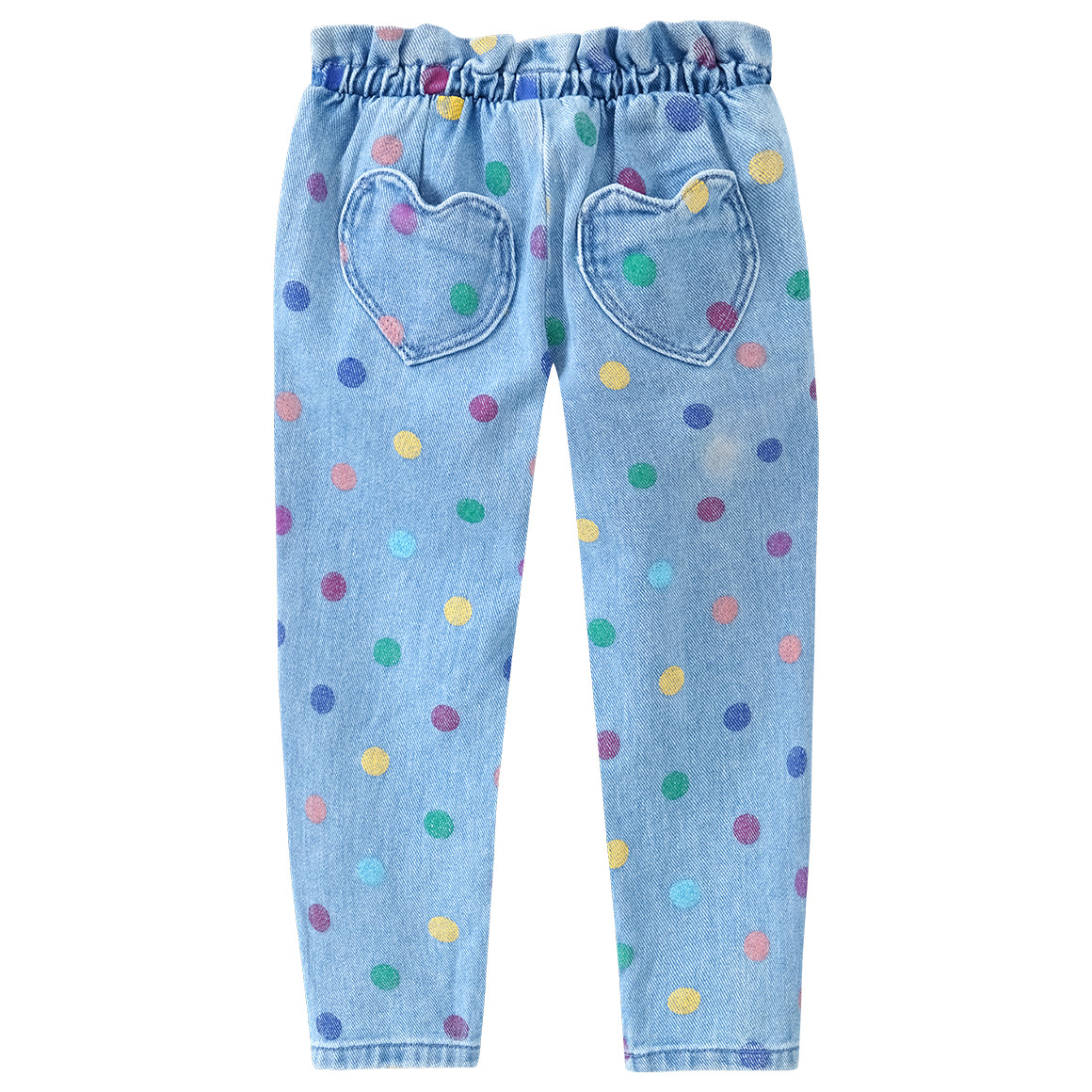 Mädchen Jeans mit bunten Punkten allover