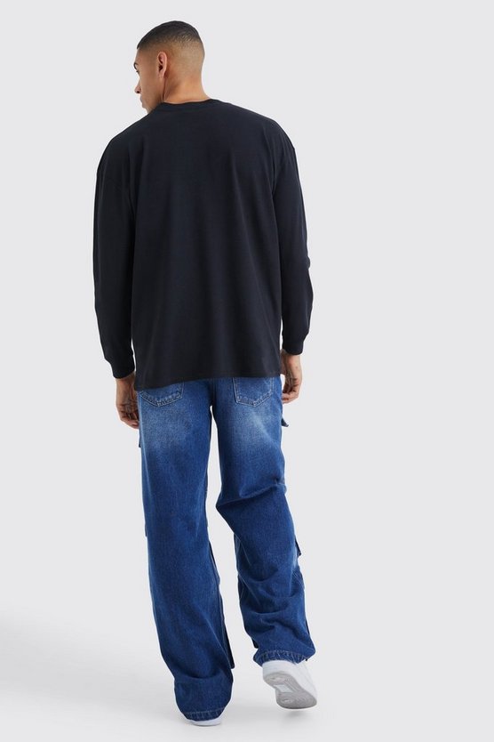 Langärmliges Oversize T-Shirt mit Print