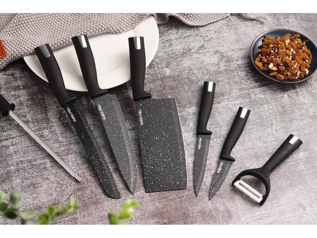 SWISS PRO+ Messer-Set Swiss Pro 8-TEILIGES KÜCHENMESSER-SET aus rostfreiem Spezialstahl