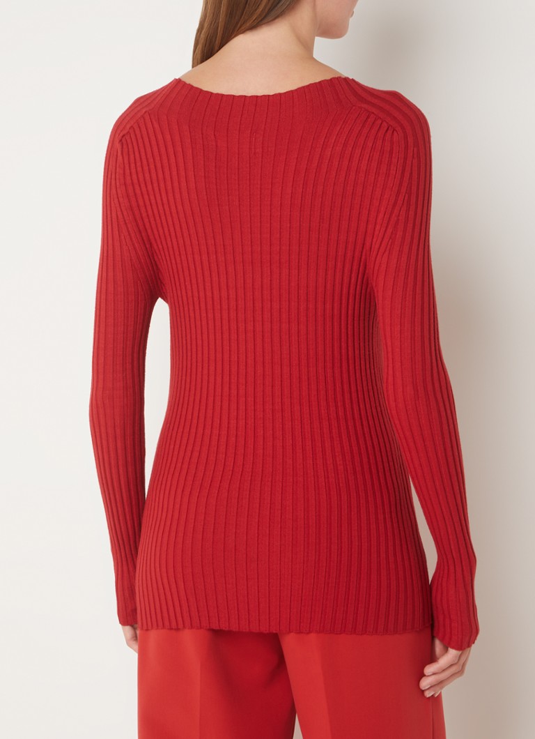 Aaiko Bente ribbed sweater with boat neckline