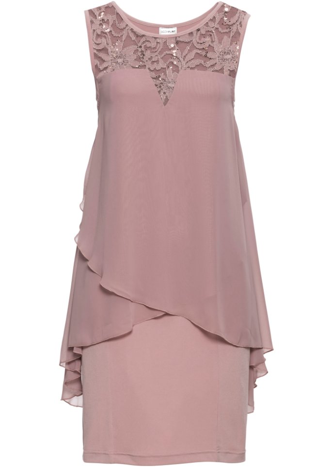 Jerseykleid mit Chiffon