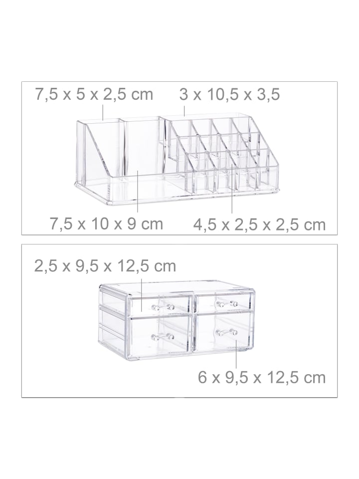 relaxdays Make Up Organizer in Transparent günstig kaufen onesize