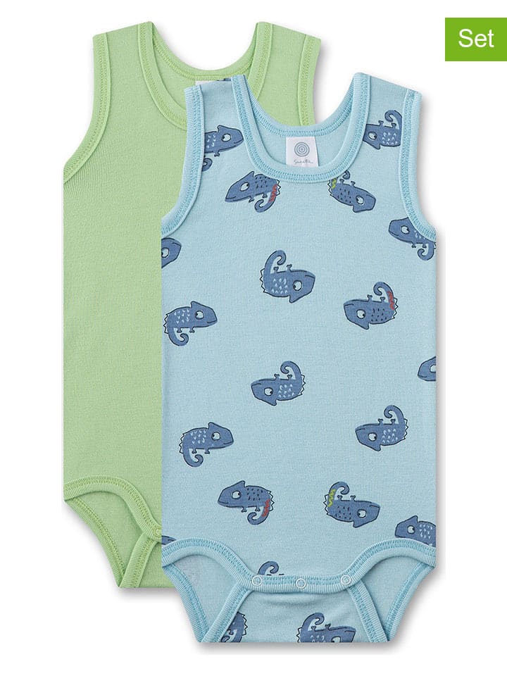 Sanetta 2er-Set: Bodys in Grün/ Hellblau günstig kaufen