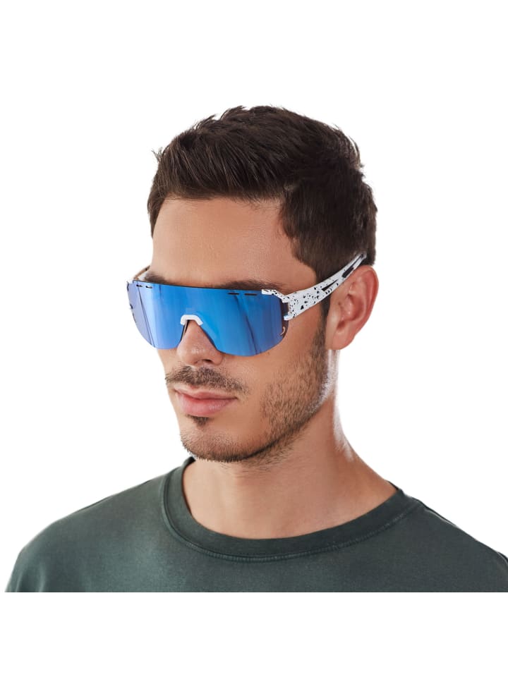 YEAZ SUNGLOW Sport-Sonnenbrille weiß/blau in weiß / blau günstig kaufen onesize