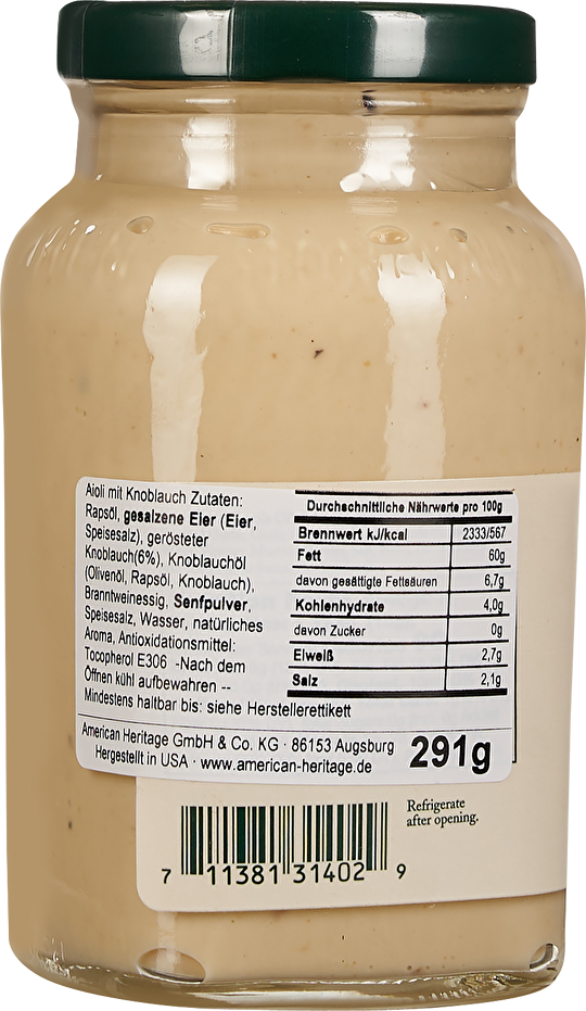Stonewall Kitchen Roasted Garlic Aioli 290g