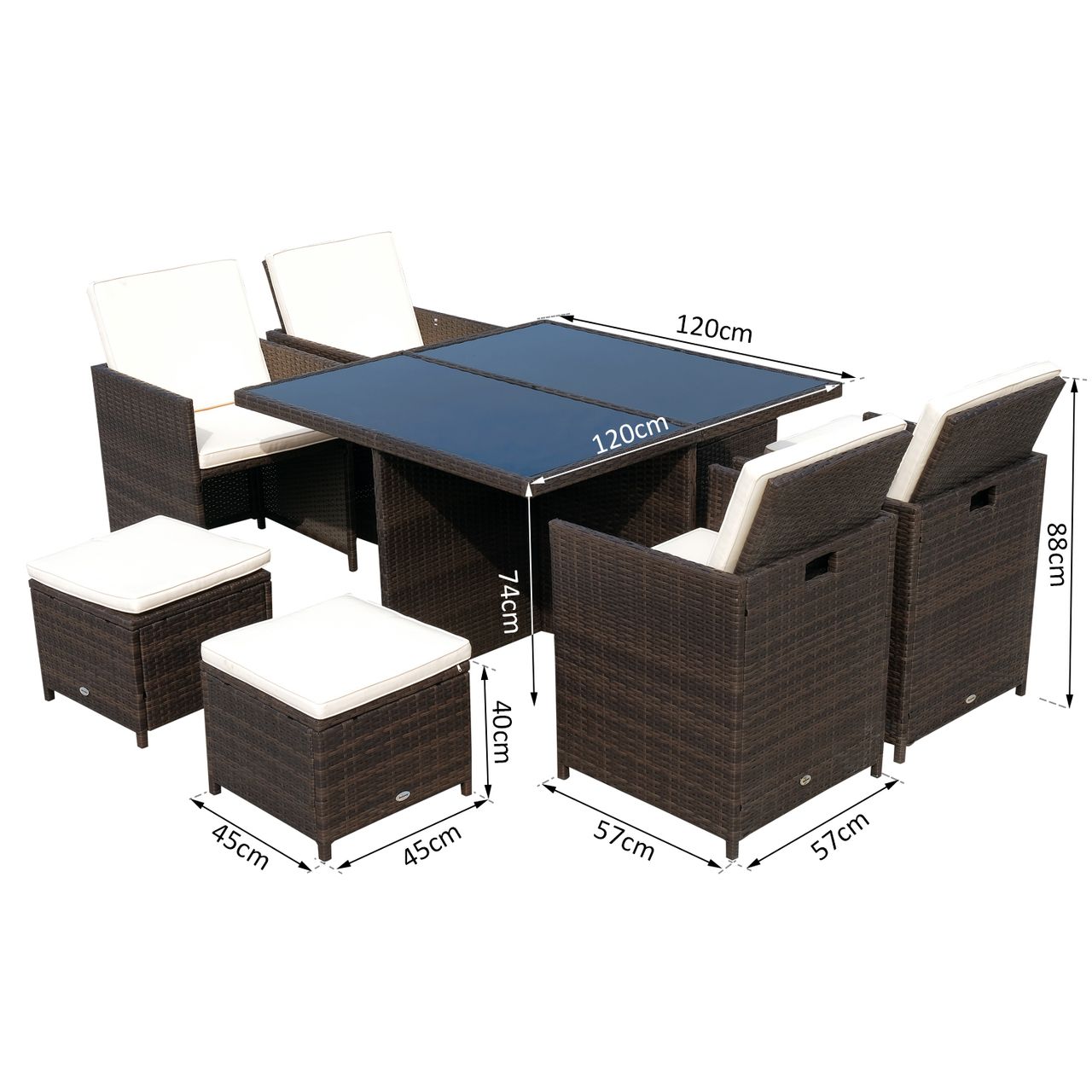 Outsunny Polyrattan Sitzgruppe