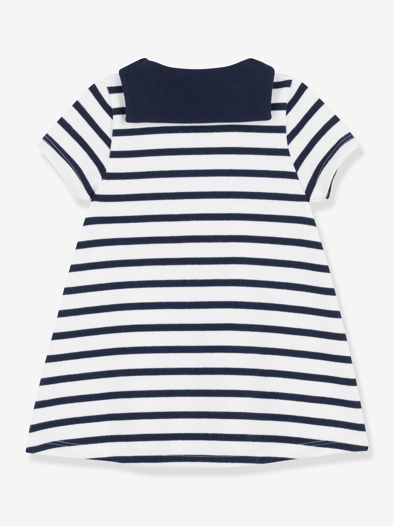 Petit Bateau Mädchen Baby Kleid PETIT BATEAU, Bio-Baumwolle - weiß