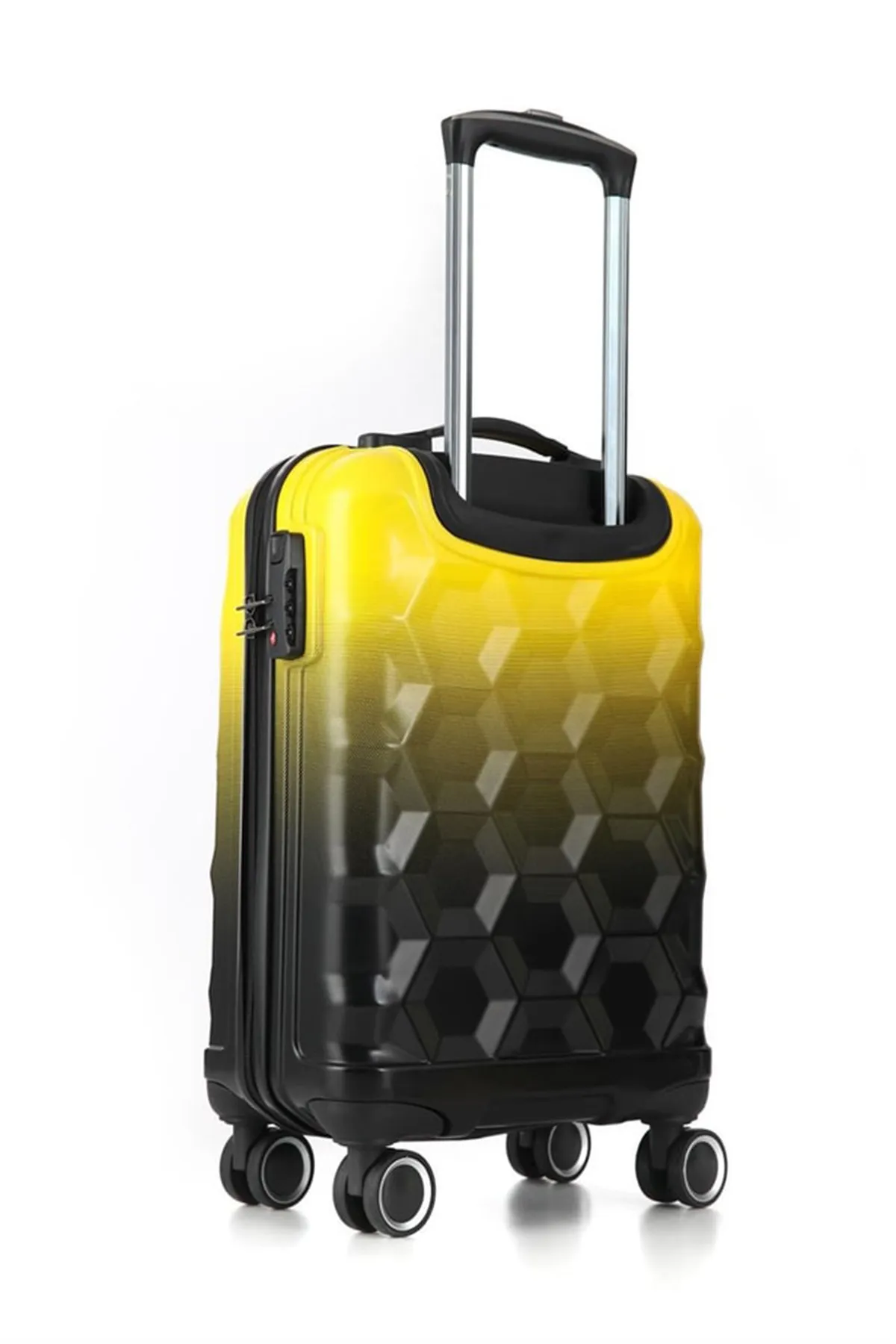 ÇÇS  5226 Handgepäckkoffer aus ABS-Polycarbonat, schwarz-gelb – HEXA