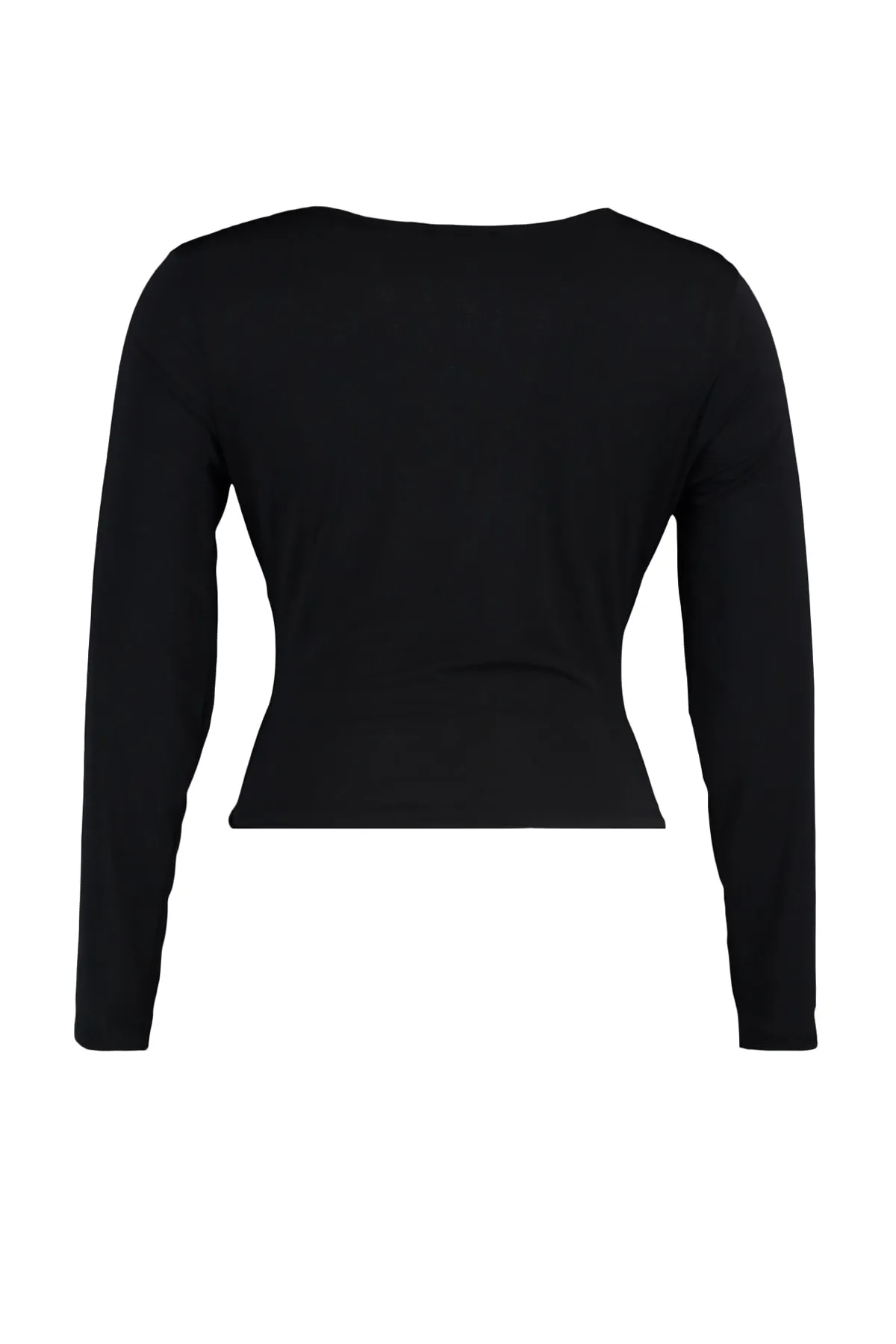 Trendyol Curve  Schwarze, detaillierte Strickbluse mit Fenster-/Ausschnittmuster TBBAW23AF00035