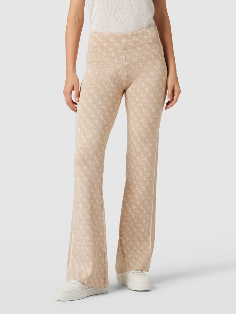 Flared Fit Hose mit Galonstreifen in beige