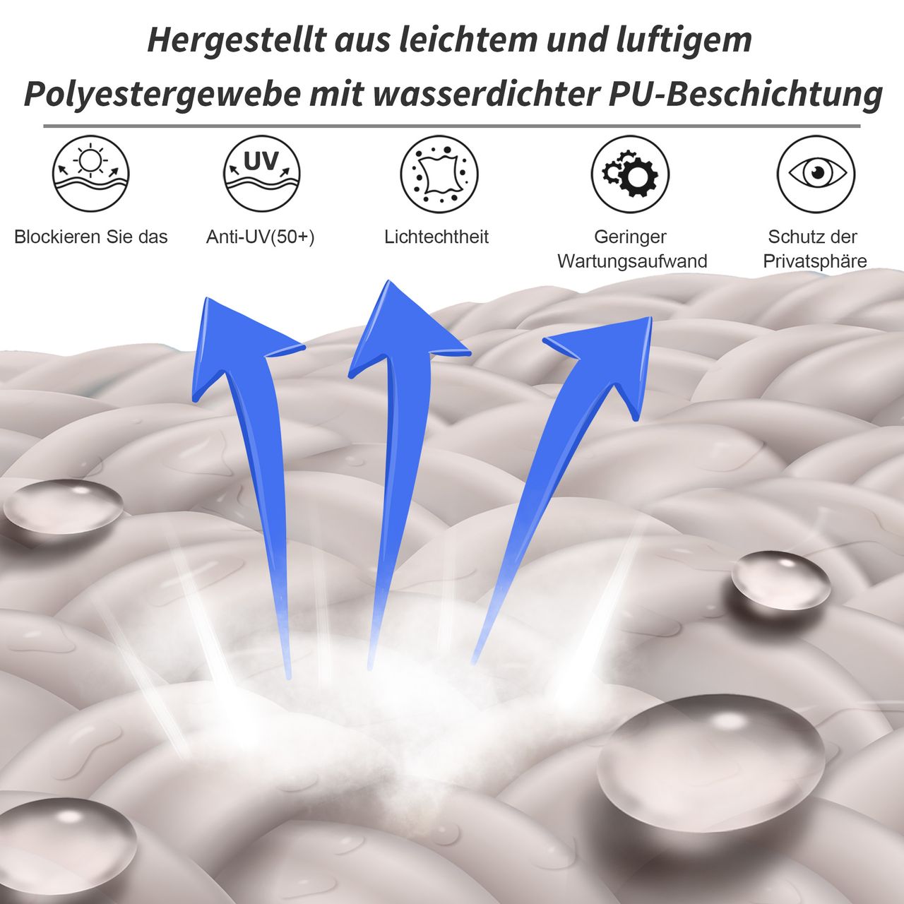 Outsunny Senkrechtmarkise Balkonmarkise Seitenrollo Sichtschutz mit Handkurbel Cremeweiß 100 x 140 cm